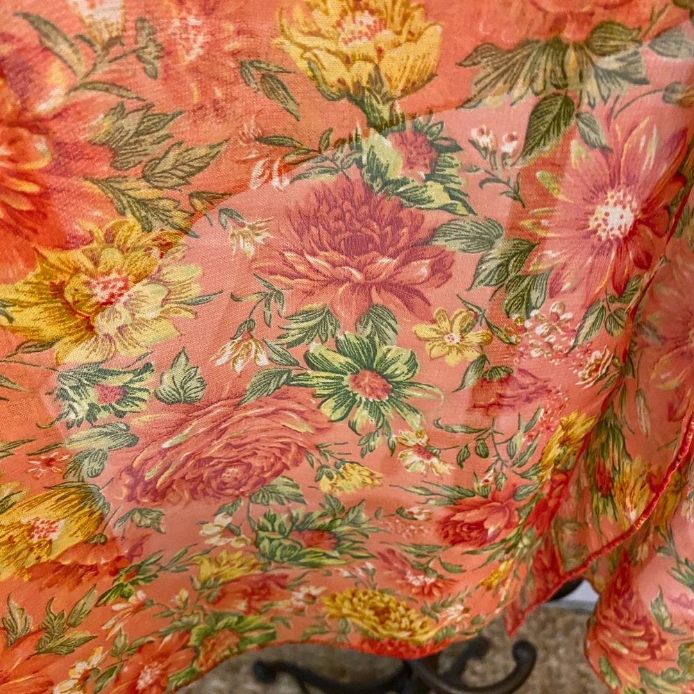 Beautiful Vintage Floral Colorful Scarf Head Wrap Neck Scarf - Picture 5 of 7